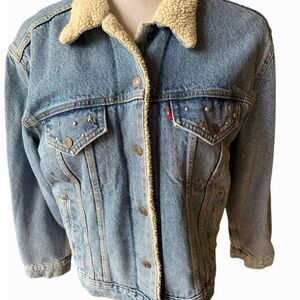 Levi's Blue Jean Jacket with Sherpa Collar